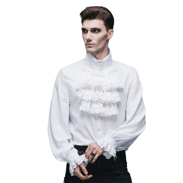 Chemise Blanche à Jabot pour Homme