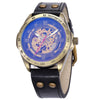 montre homme mecanisme apparent bracelet cuir