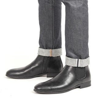 bottines zippées en cuir PU pour homme