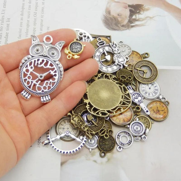 Montre De Poche Double Cadran Style Steampunk/Victorien - Mouvement Quartz, Boîtier Bronze, 17 Joyaux