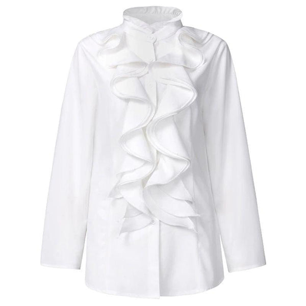 blouse col volanté femme