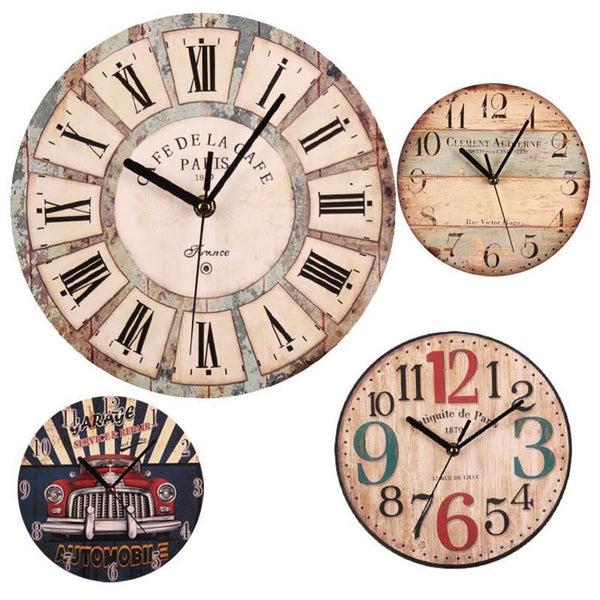 horloge murale vintage bois