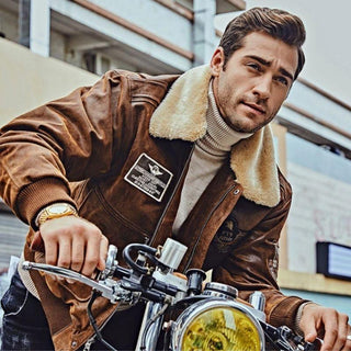 veste aviateur homme marron