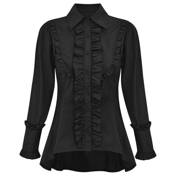 Haut Gothique Femme - Manches 3/4 évasées - Col En V - Maille à Lacets - Style Médiéval - Parfait Quotidien Ou Soirée