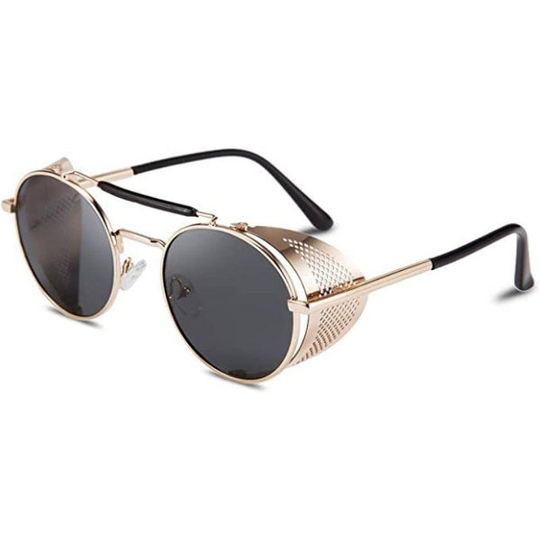 Lunettes Soleil Rondes Rétro BOUACOUA - Style Steampunk Unisexe - Protection UV400 Or/Rose Lunettes Vintage Homme Femme Lunettes Soleil Rondes Rétro BOUACOUA - Style Steampunk Unisexe - Protection UV400 Or/Rose Lunettes Vintage Homme Femme