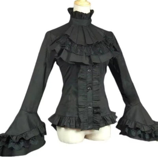 Chemise à Jabot Goth Blanche