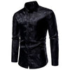 chemise noire fleurie homme