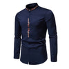 Chemise à Col Mao Brodée