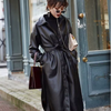 Manteau Trench Coat Surdimensionné en PU
