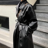 Manteau Trench Coat Surdimensionné en PU