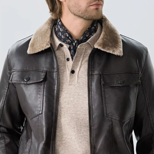 Veste Aviateur Col Fourrure Homme