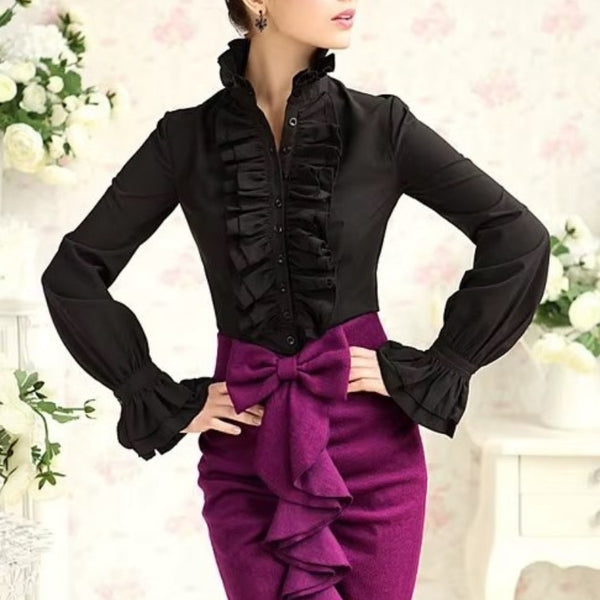 Chemise Victorienne avec Volant Femme