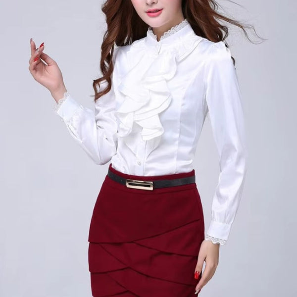 Chemisier Col Jabot Femme