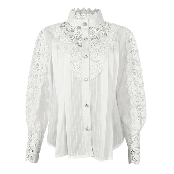 Chemisier Dentelle Col Victorien