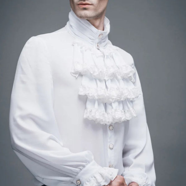 Chemise Blanche à Jabot pour Homme