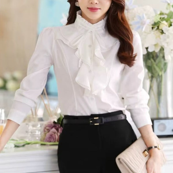 Chemise Blanche Victorienne à Jabot