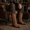 Bottes Cowboy Homme - marron portée, assise fauteuil cuir steampunk