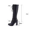Bottes Rétros Noires guide des dimensions - 38 - 34 - 35 - 36 - 37 - 39 - 40 - 41 - 42 - 43