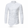 Chemise Asymétrique Homme blanche motif paisley ton sur ton, vue de face
