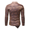 Chemise Asymétrique Homme camel motif paisley, vue de dos, col mao