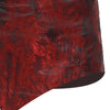 Chemise Asymétrique Homme rouge bordeaux, gros plan boutonnage et texture paisley