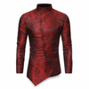 Chemise Asymétrique Homme rouge bordeaux motif paisley, vue de face