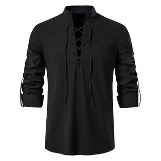 chemise col à lacet homme