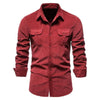 chemise velours rouge homme