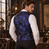 Gilet Costume Homme Imprimé Bleu porté en ambiance