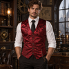 Gilet Costume Homme Imprimé Rouge porté en ambiance