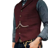 Gilet Steampunk Homme Sans Manche bordeaux avec chaîne de gousset
