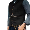 Gilet Steampunk Homme Sans Manche noir avec chaîne de gousset
