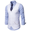 Gilet Vintage - blanc, packshot 3/4 avec chaîne de montre
