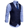 Gilet Vintage - bleu marine, packshot 3/4 avec chemise et cravate