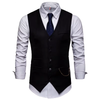 Gilet Vintage - noir, packshot 3/4 avec chemise blanche