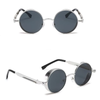 Lunettes de Soleil Steampunk Vintage - comparaison monture argentée face et 3/4