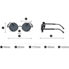 Lunettes de Soleil Steampunk Vintage - schéma dimensions (49mm, largeur monture 137mm)