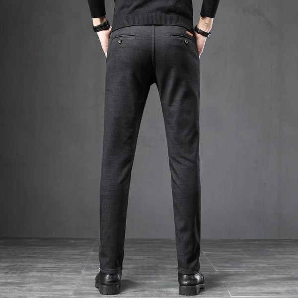 pantalon noir tweed homme