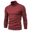 pull col roulé homme rouge