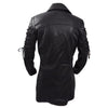 Veste steampunk gothique en simili cuir noire pour homme, vue de dos