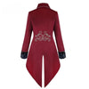 Veste steampunk gothique redingote rouge a broderies argentees, vue de dos