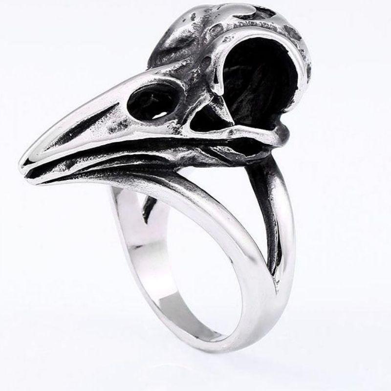Collier Crâne De Corbeau Gothique En Résine - Pendentif Fantaisie Adulte Pour Décorations D'Halloween - 5