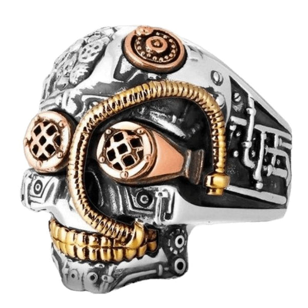 bague tete de mort steampunk