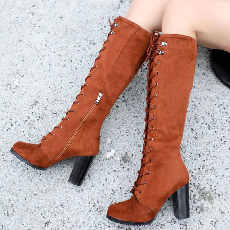 Bottes Gothique Punk à Plateforme pour Femme avec Lacets et Talon Bloc - Bottines Mi-tige en Cuir de Motard Rockig - Semelle Profilée, Boucle, Style Bottes Gothique Punk à Plateforme pour Femme avec Lacets et Talon Bloc - Bottines Mi-tige en Cuir de Motard Rockig - Semelle Profilée, Boucle, Style