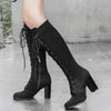 bottes hautes daim noir