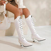 bottes blanches lacets