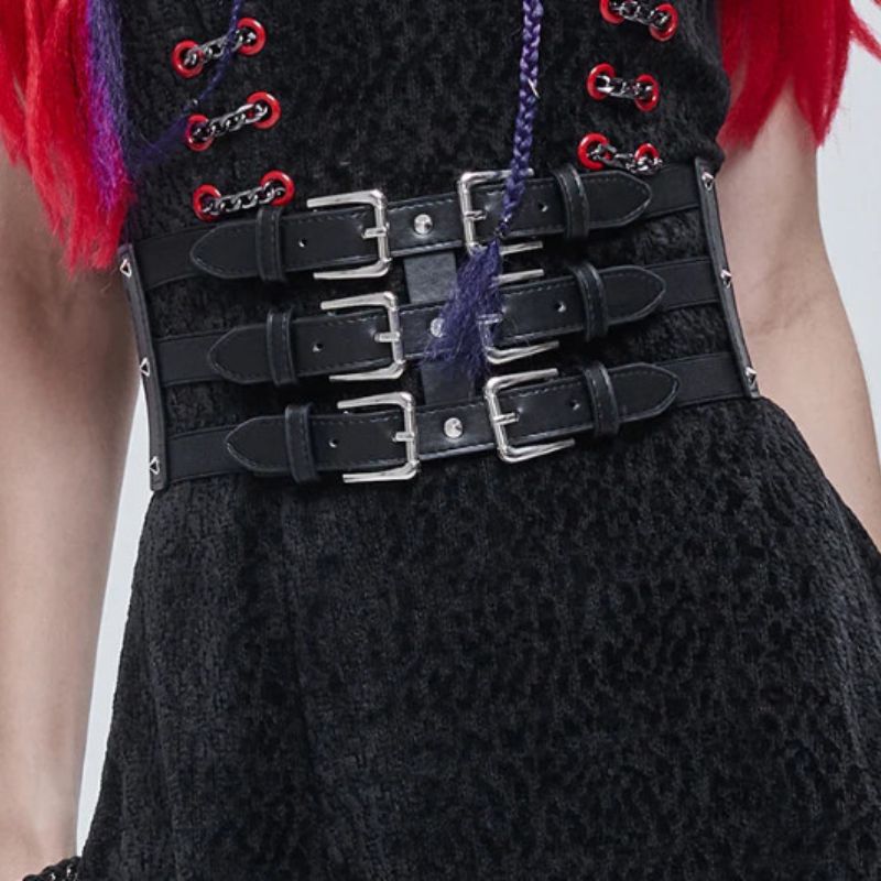 Ceinture Large Steampunk Cuir Femme – Corset Médiéval à Lacets, Style Pirate Viking Élégant