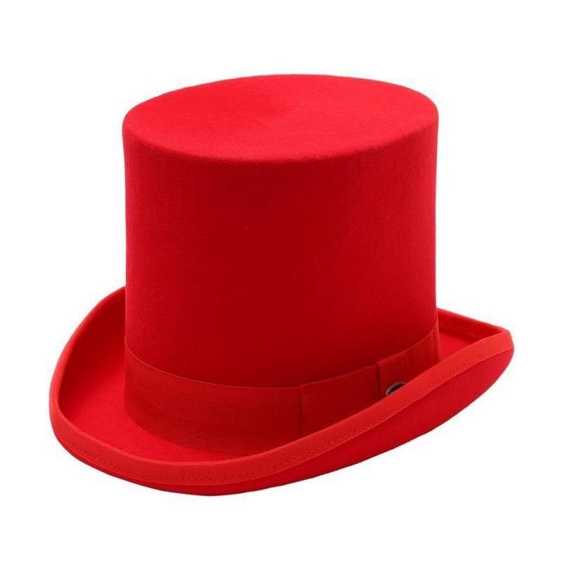 Chapeau Haut de Forme Rouge