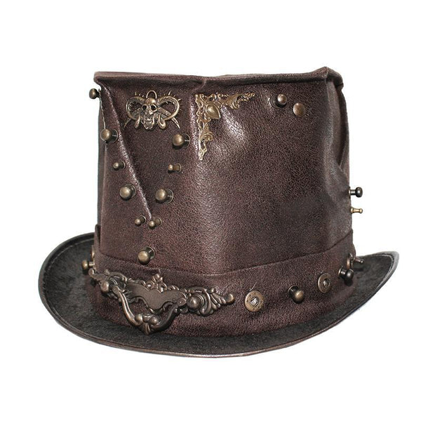 Chapeau Haut De Forme Steampunk Gothique - Avec Lunettes Amovibles - Tour De Tête 56-58 Cm - Pour Cosplay, Mascarade - 8