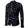 chemise satin noir homme